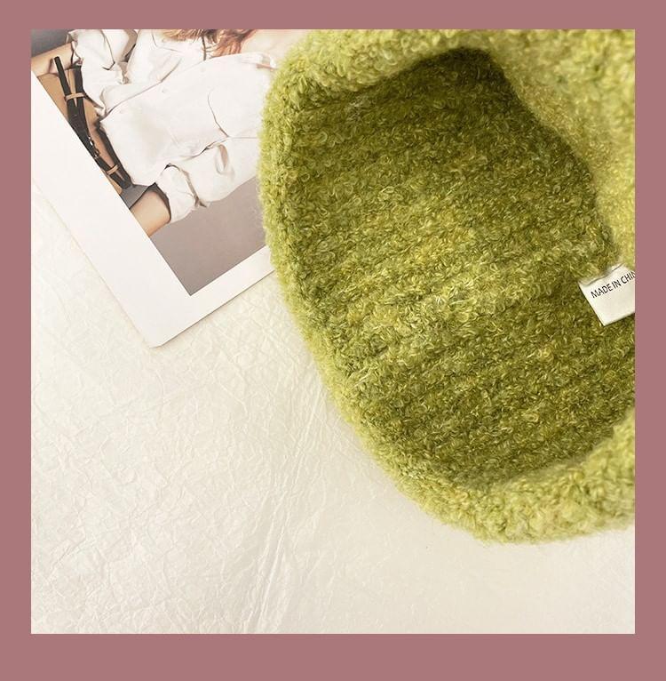 Ribbon Buttoned Knit Beanie product image