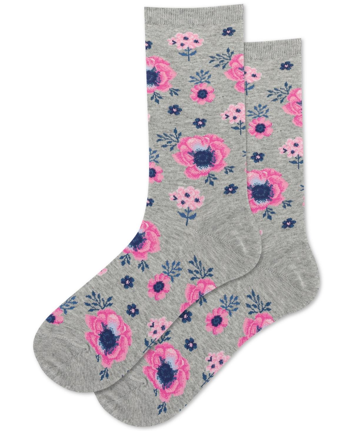 Hot Sox Womens Poppy Floral Crew Socks Product Image