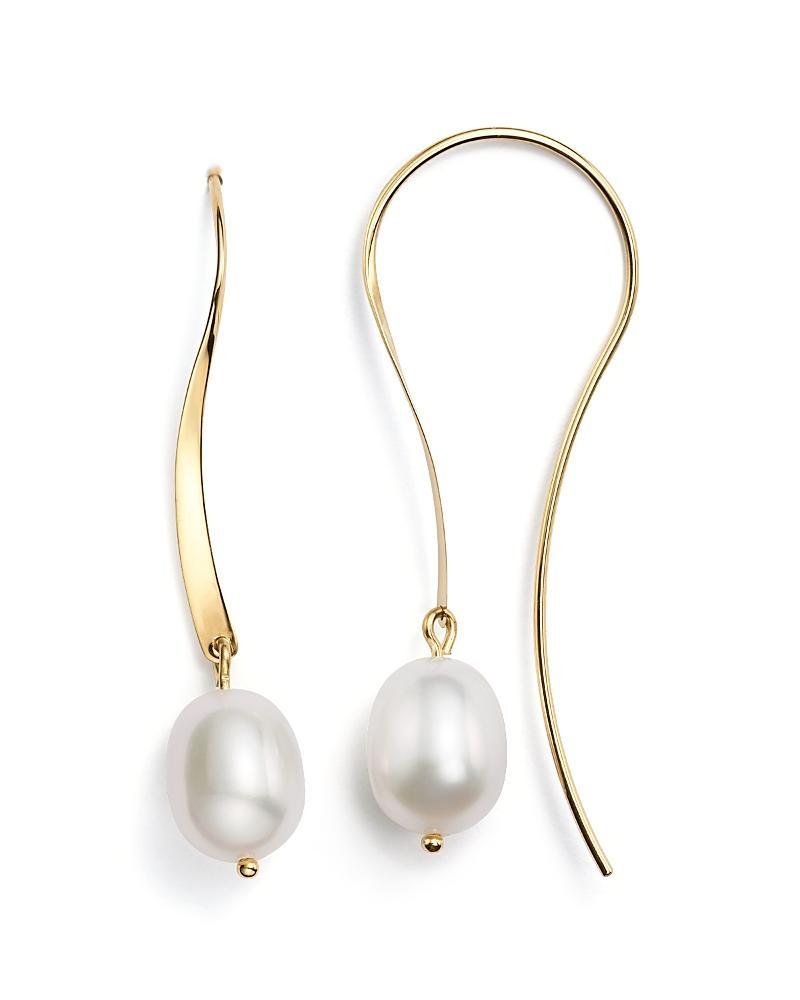 Saks Fifth Avenue Made in Italy Saks Fifth Avenue Women's 14K Yellow God & Pearl Drop Earrings  - female - Size: one-size Product Image