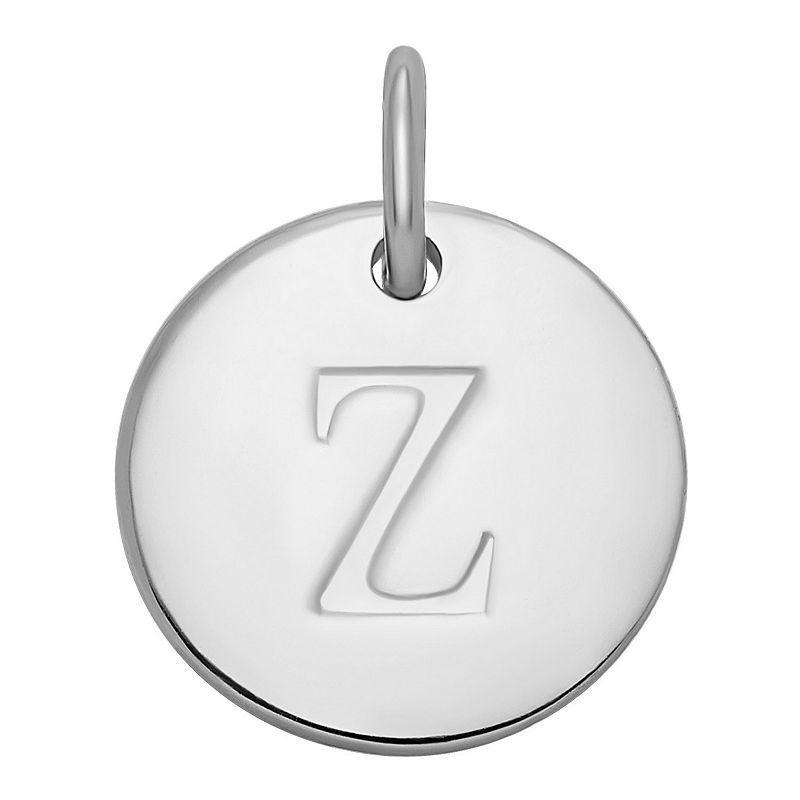 PRIMROSE Sterling Silver Letter Disc Charm, Womens Product Image