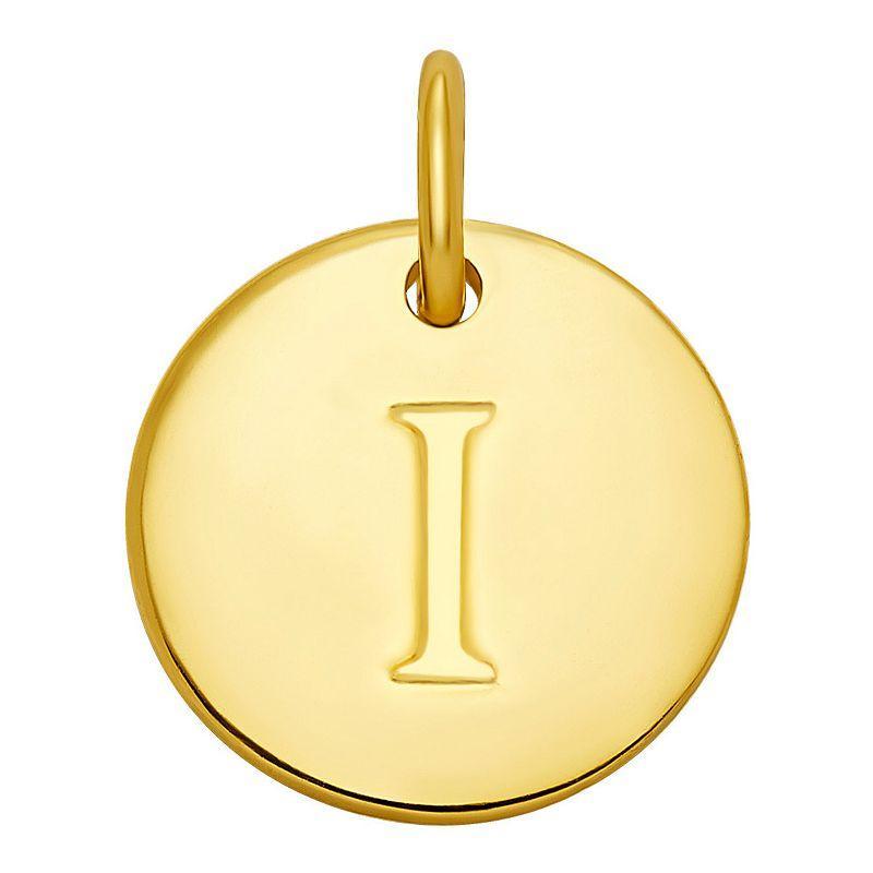 PRIMROSE 18k Gold Over Sterling Silver Letter Disc Charm, Womens, Gold Over Sterling D Product Image