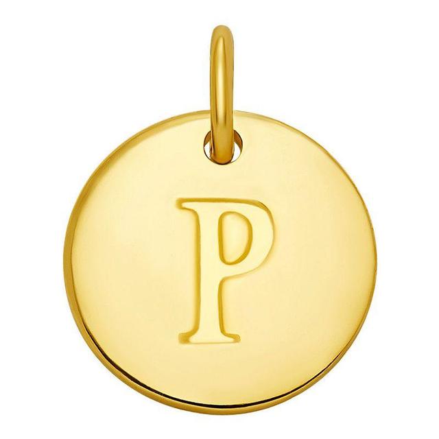 PRIMROSE 18k Gold Over Sterling Silver Letter Disc Charm, Womens Product Image