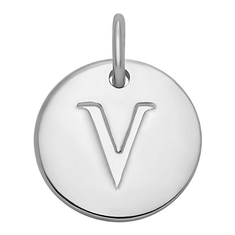 PRIMROSE Sterling Silver Letter Disc Charm, Womens Product Image