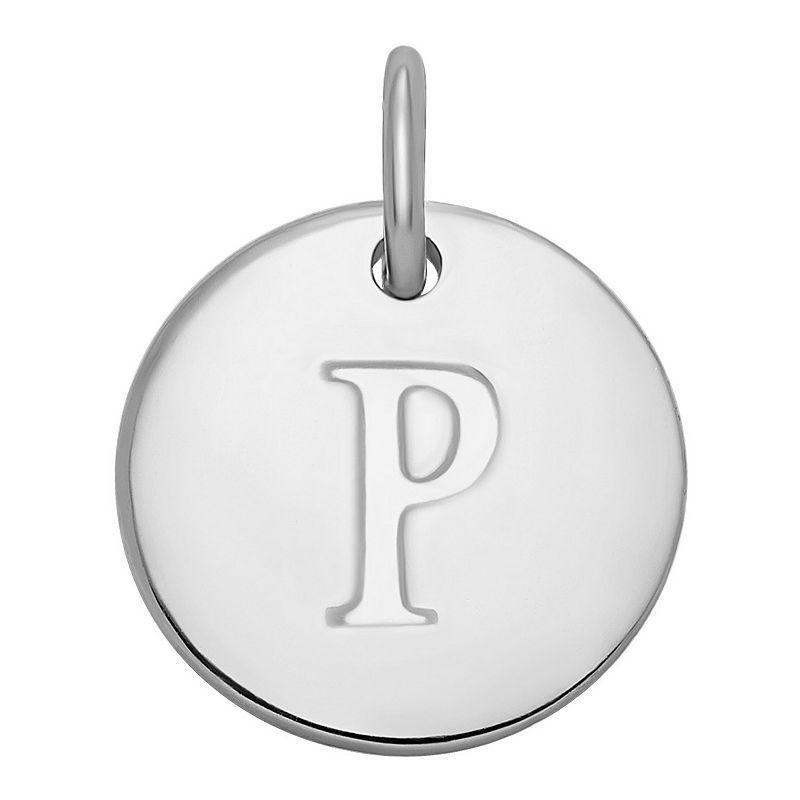 PRIMROSE Sterling Silver Letter Disc Charm, Womens Product Image