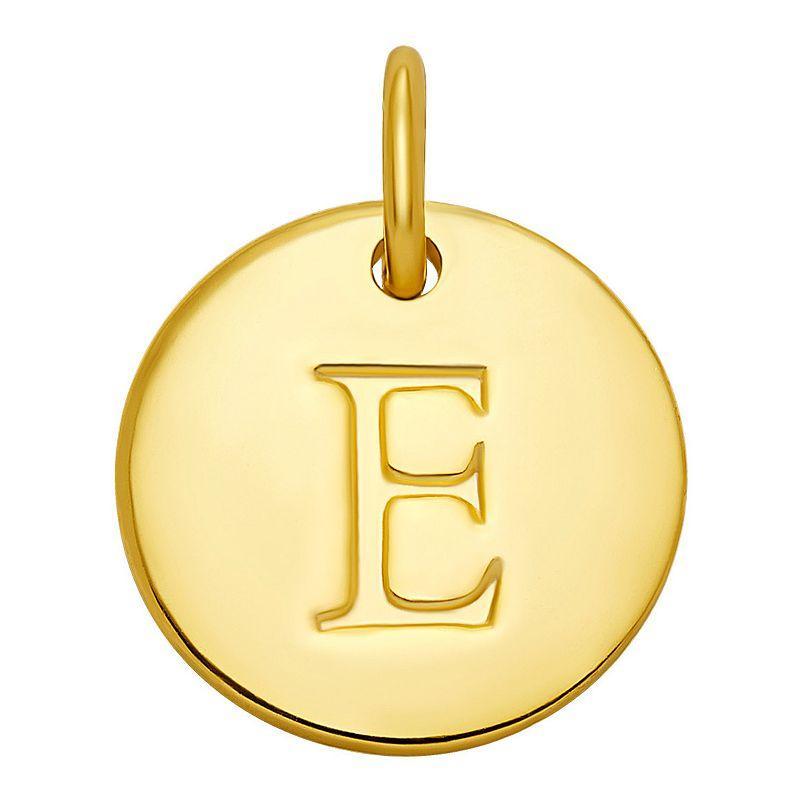 PRIMROSE 18k Gold Over Sterling Silver Letter Disc Charm, Womens, Gold Over Sterling D Product Image