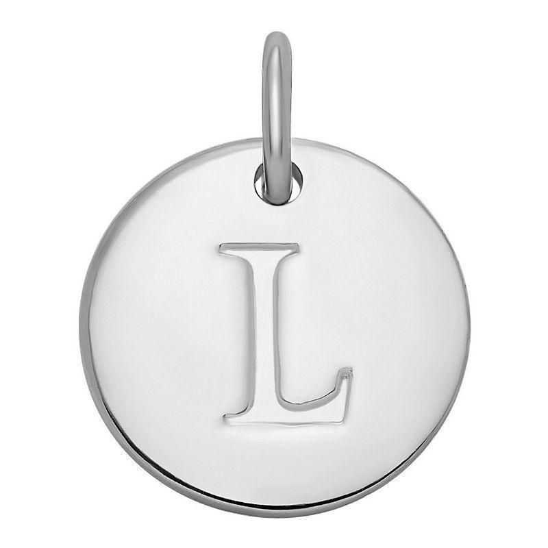 PRIMROSE Sterling Silver Letter Disc Charm, Womens Product Image