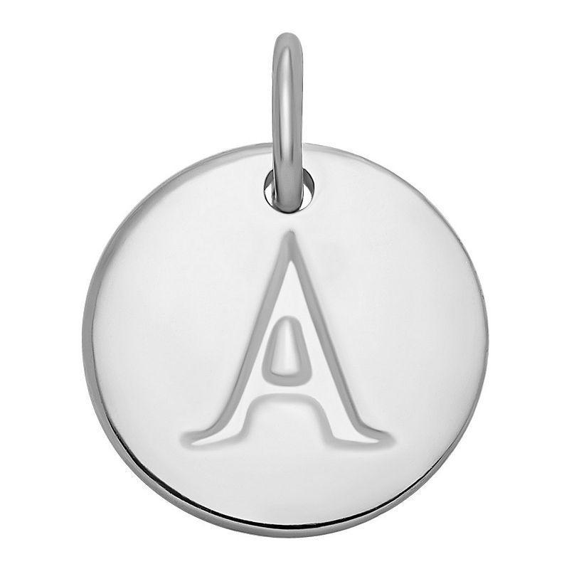 PRIMROSE Sterling Silver Letter Disc Charm, Womens Product Image