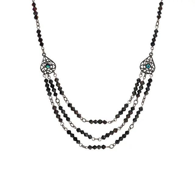 1928 Lantern Bead Multi-Row Necklace, Womens, Black Product Image