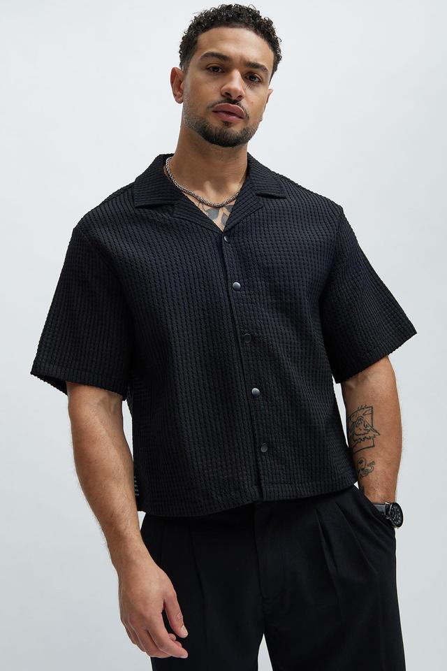 Michael Textured Cropped Shirt - Black Product Image