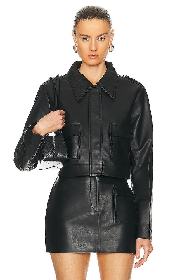 Leather Cropped Jacket Product Image