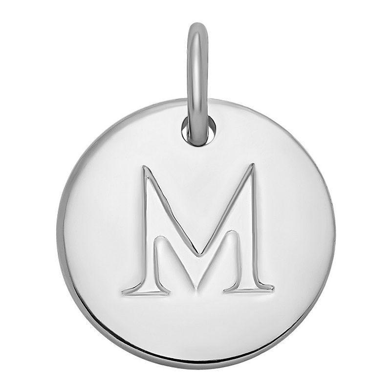 PRIMROSE Sterling Silver Letter Disc Charm, Womens Product Image