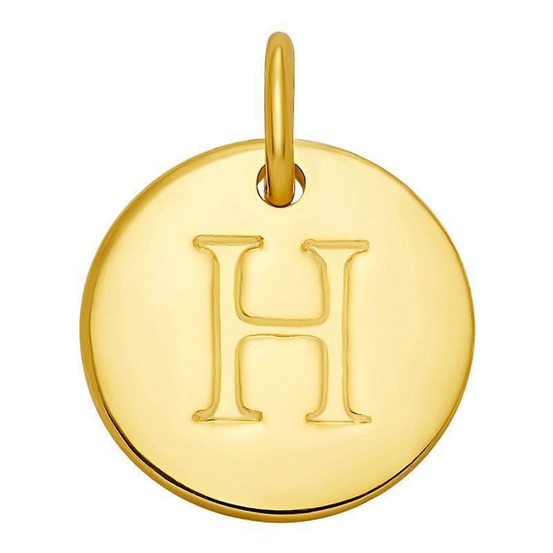 PRIMROSE 18k Gold Over Sterling Silver Letter Disc Charm, Womens, Gold Over Sterling D Product Image