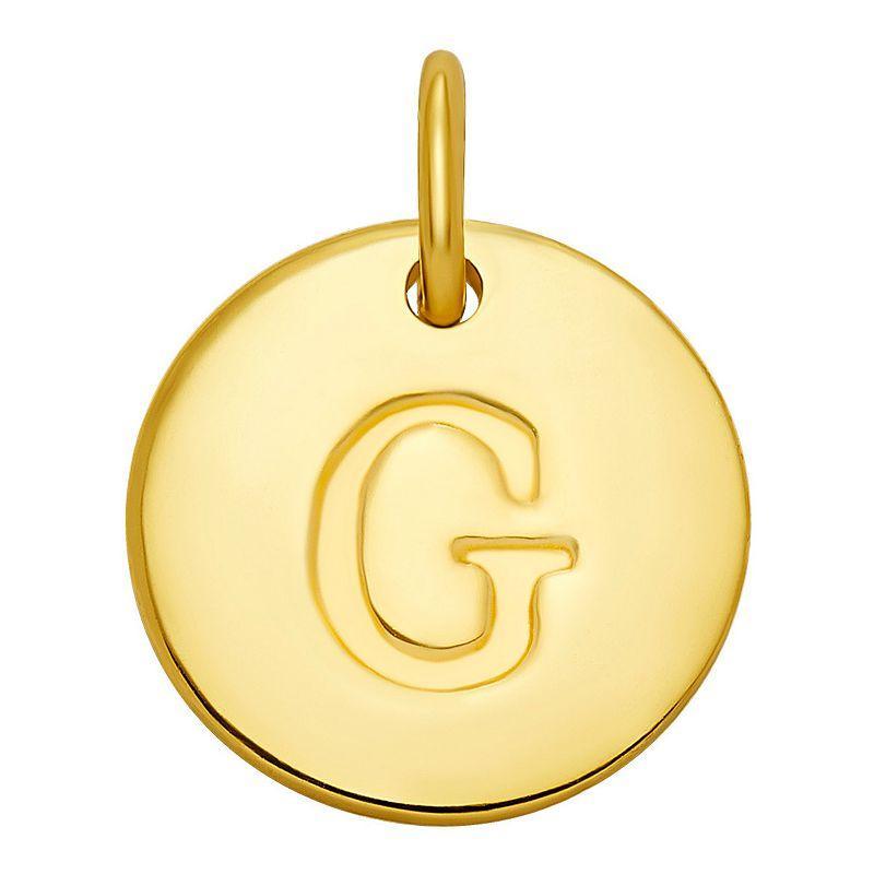 PRIMROSE 18k Gold Over Sterling Silver Letter Disc Charm, Womens, Gold Over Sterling D Product Image