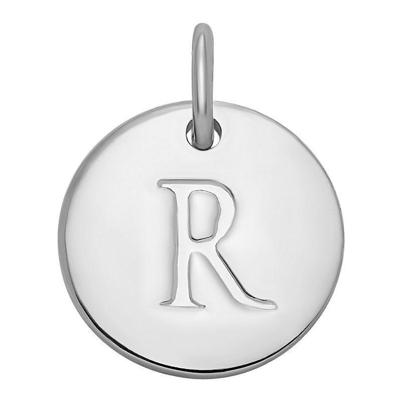 PRIMROSE Sterling Silver Letter Disc Charm, Womens Product Image