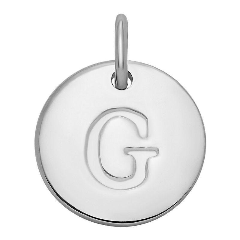 PRIMROSE Sterling Silver Letter Disc Charm, Womens Product Image