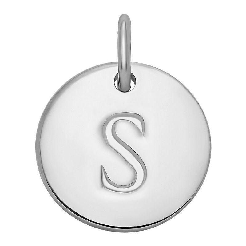 PRIMROSE Sterling Silver Letter Disc Charm, Womens Product Image