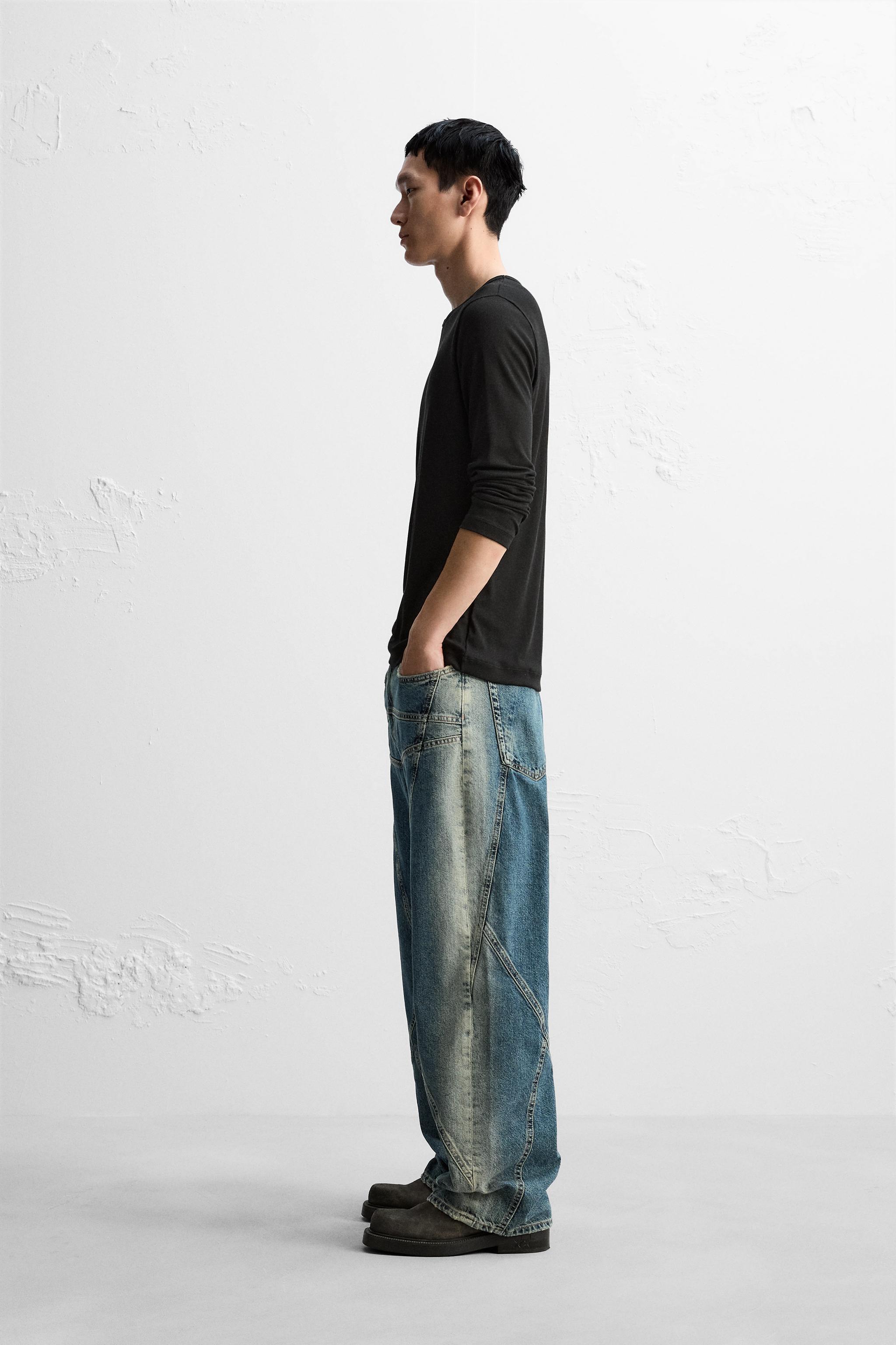 STRAIGHT FIT SEAM JEANS Product Image