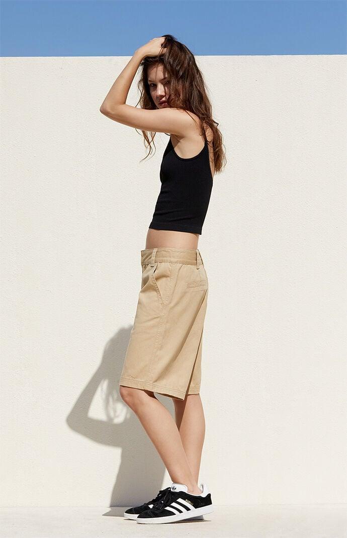 Women's Fold-Over Relaxed Workwear Shorts - Product Image