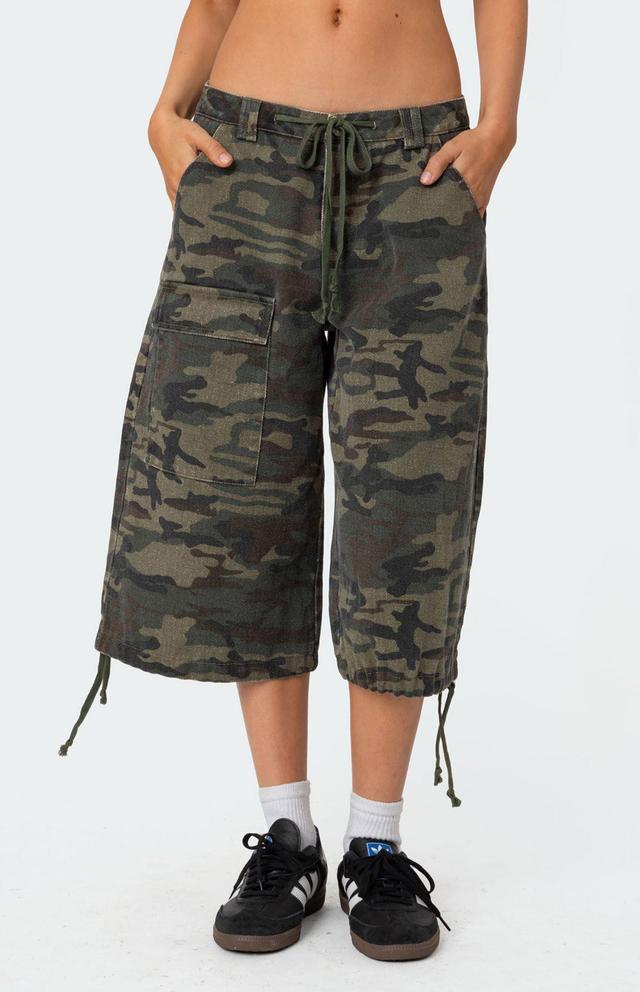 Edikted Women's Camo Cargo Bermuda Shorts Product Image