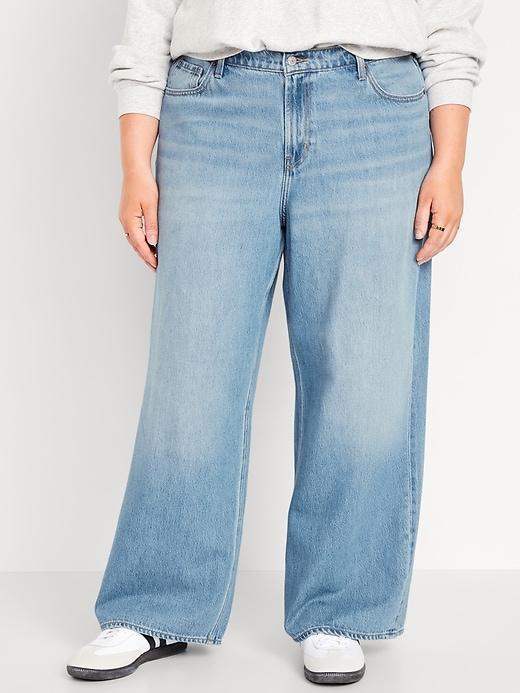 Mid-Rise Baggy Wide-Leg Jeans Product Image