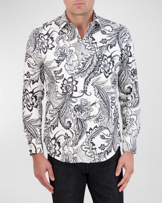 Mens Nadeera Cotton Paisley-Print Sport Shirt Product Image