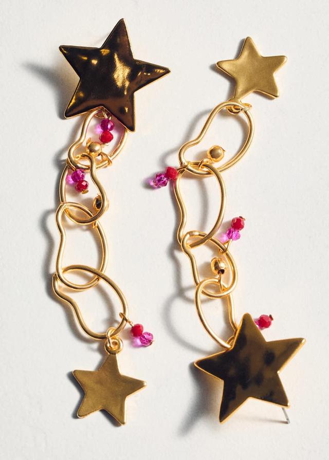 MANGO - Long star earrings - One size - Women Product Image