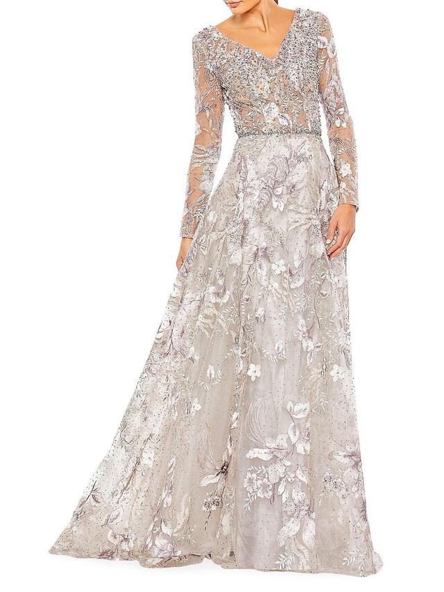 Womens Lace A-Line Gown Product Image