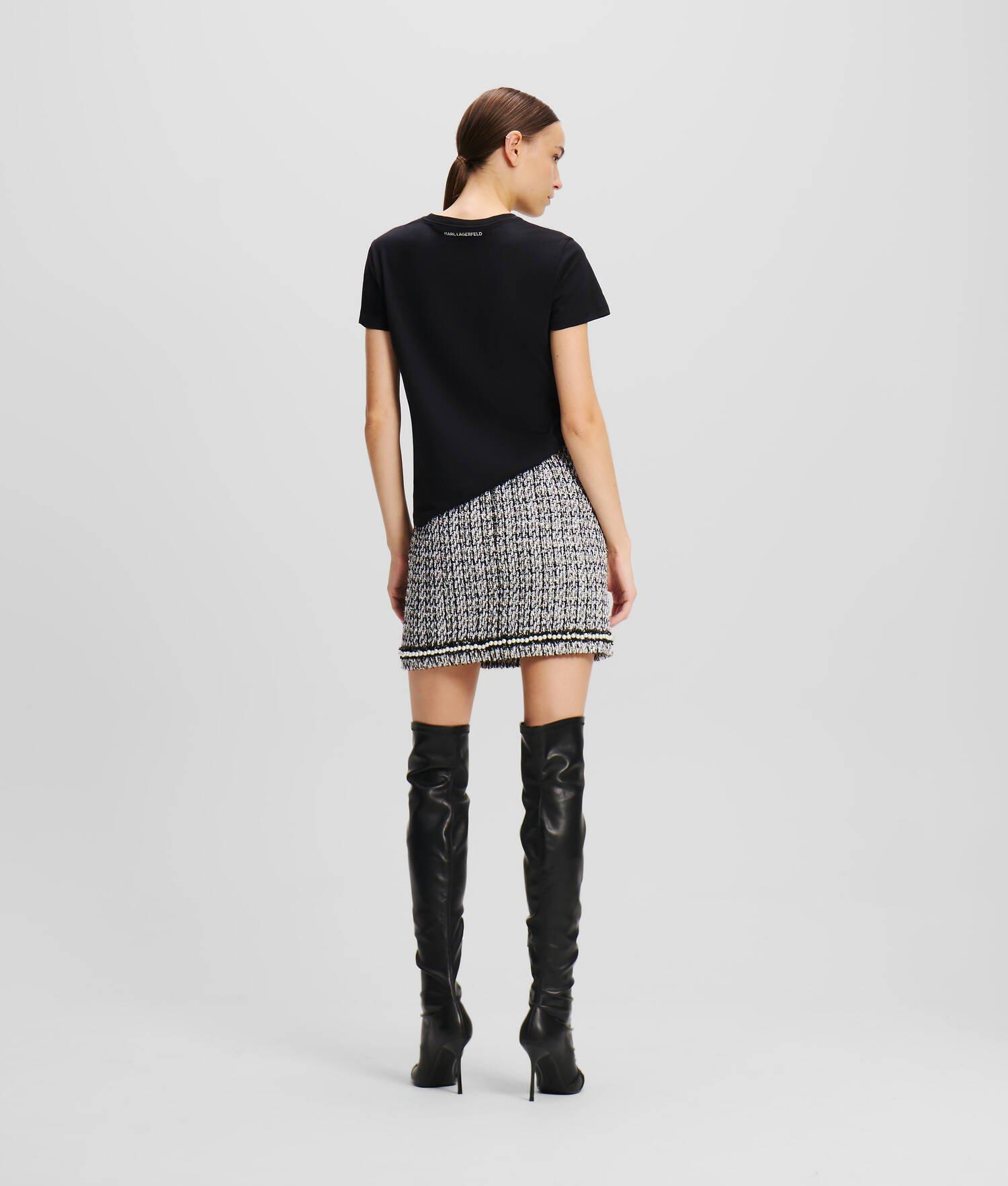 PEARL-EMBELLISHED BOUCLÉ SKIRT Product Image