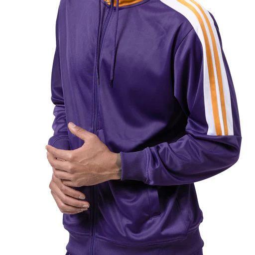 Men's Track Suit with Hood in Purple Male Product Image