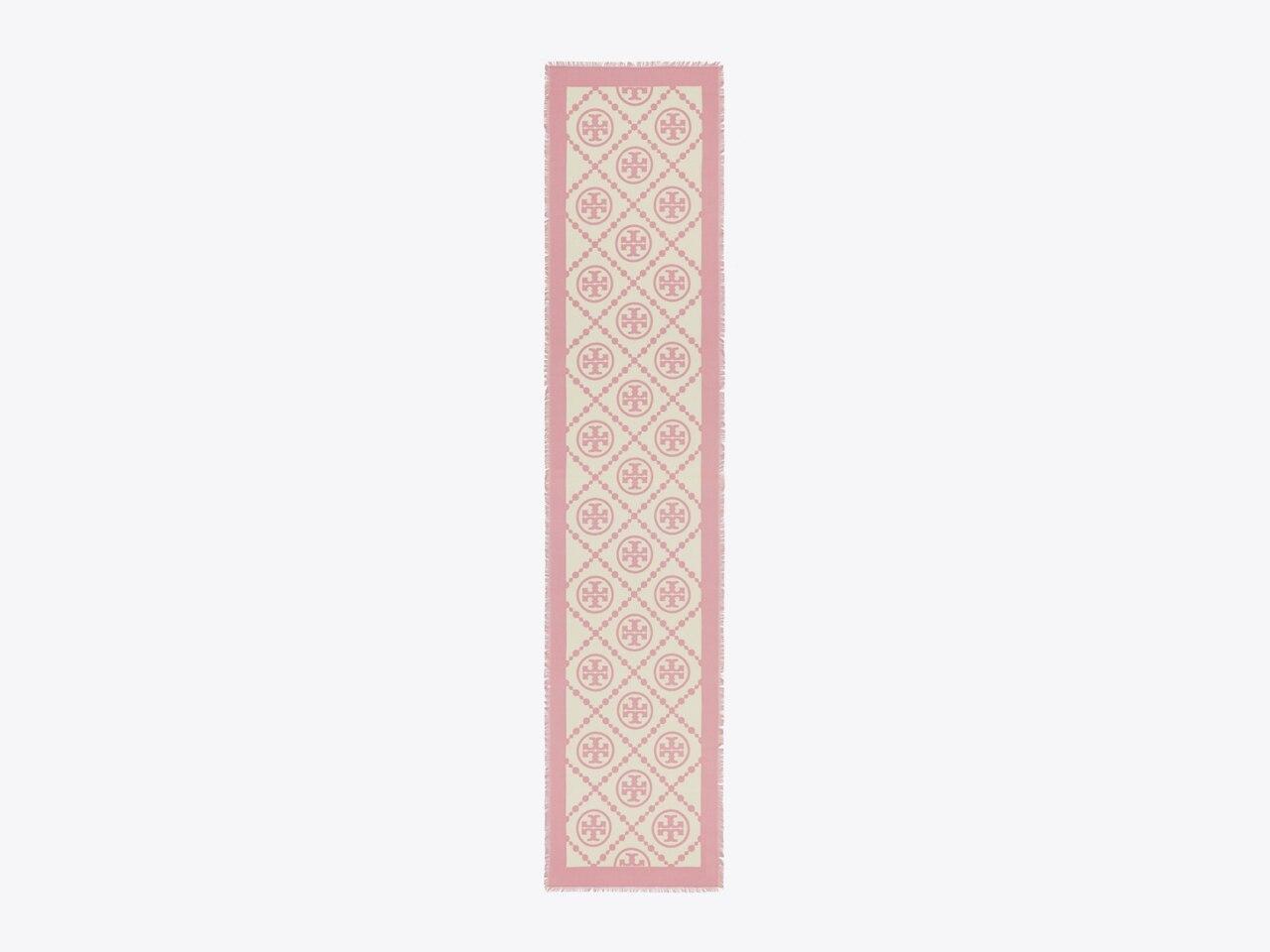 T Monogram Bordered Oblong Scarf Product Image