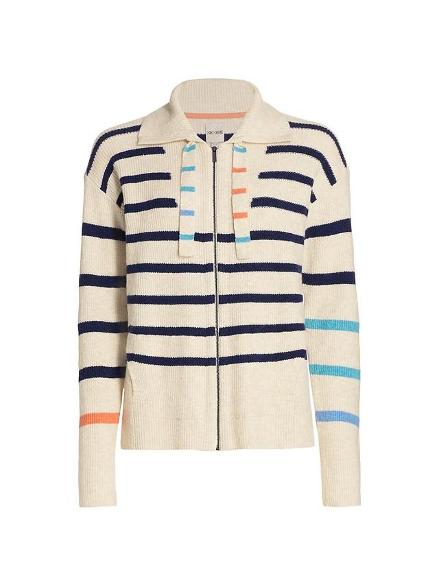 Womens Sailors Stripe Zip-Up Cardigan Product Image