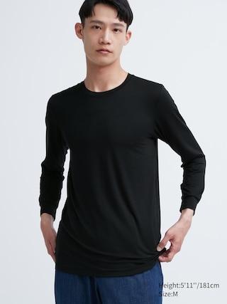 Mens Heattech Crew Neck Long-Sleeve T-Shirt with Moisture-Wicking 2XL UNIQLO US Product Image