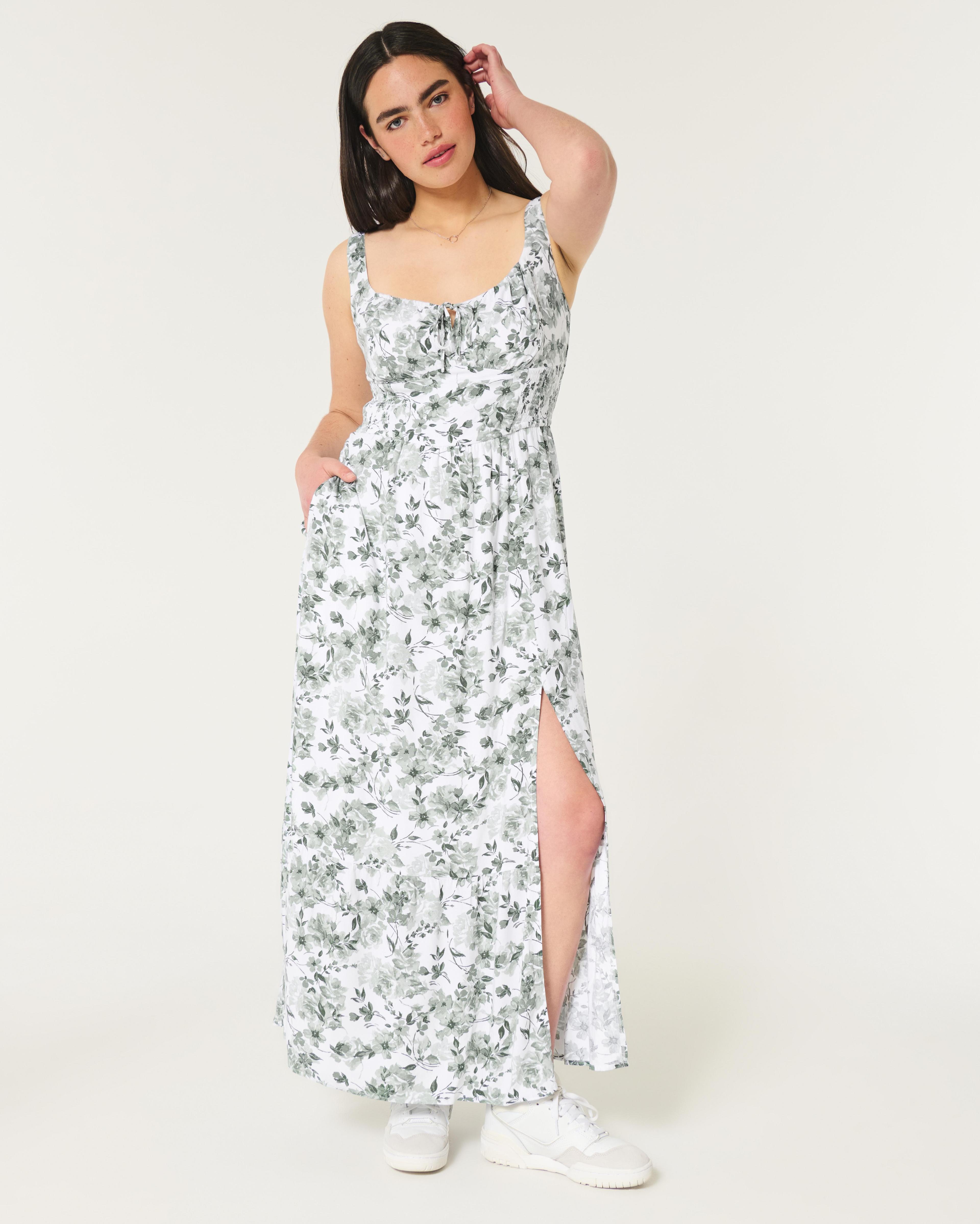 Hollister Sofia Side-Smocked Maxi Dress Product Image