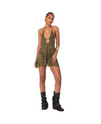 Edikted Womens Austin Open Back Crochet Mini Dress Product Image