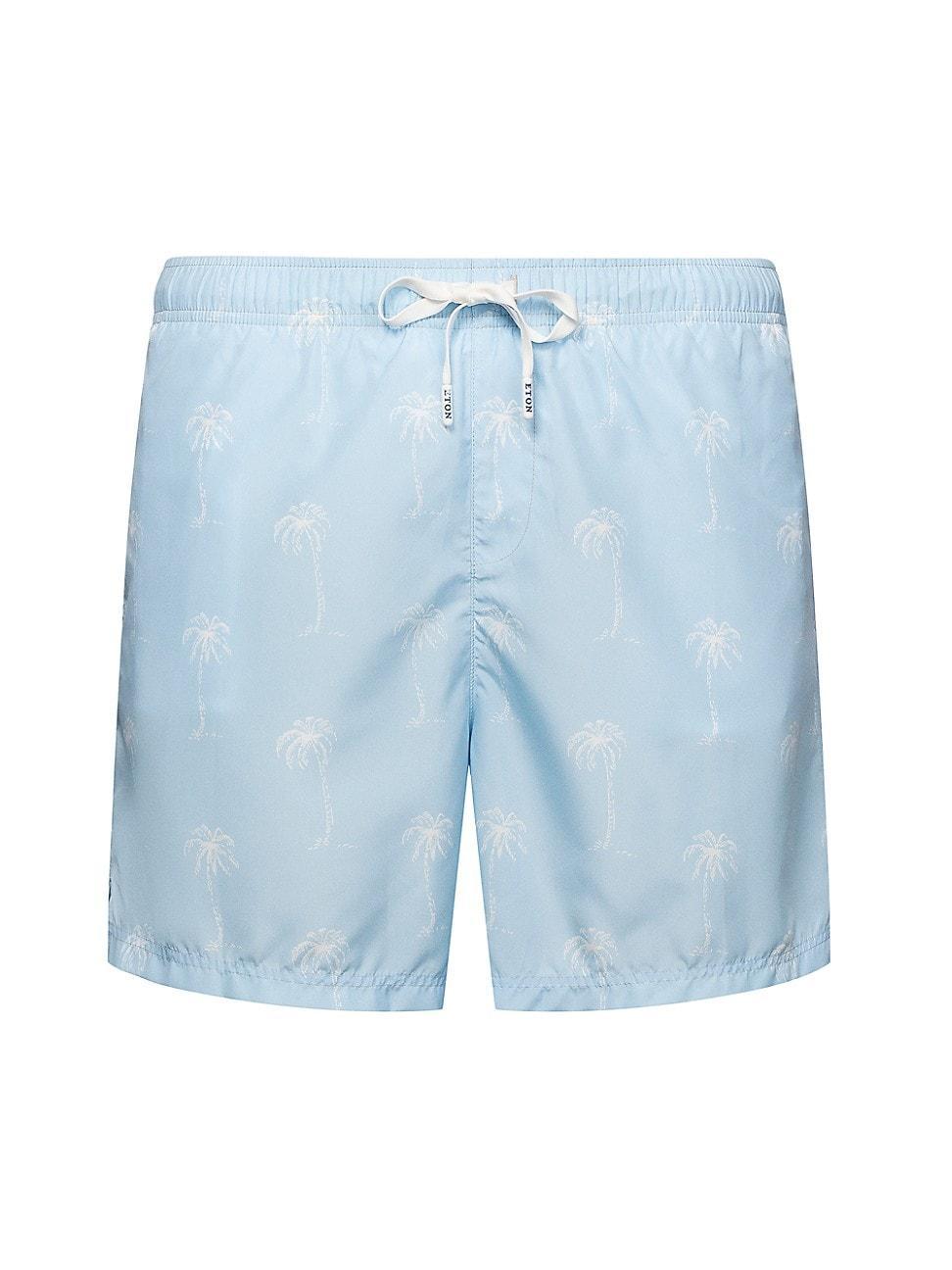 Mens Palm Tree Drawstring Swim Shorts Product Image