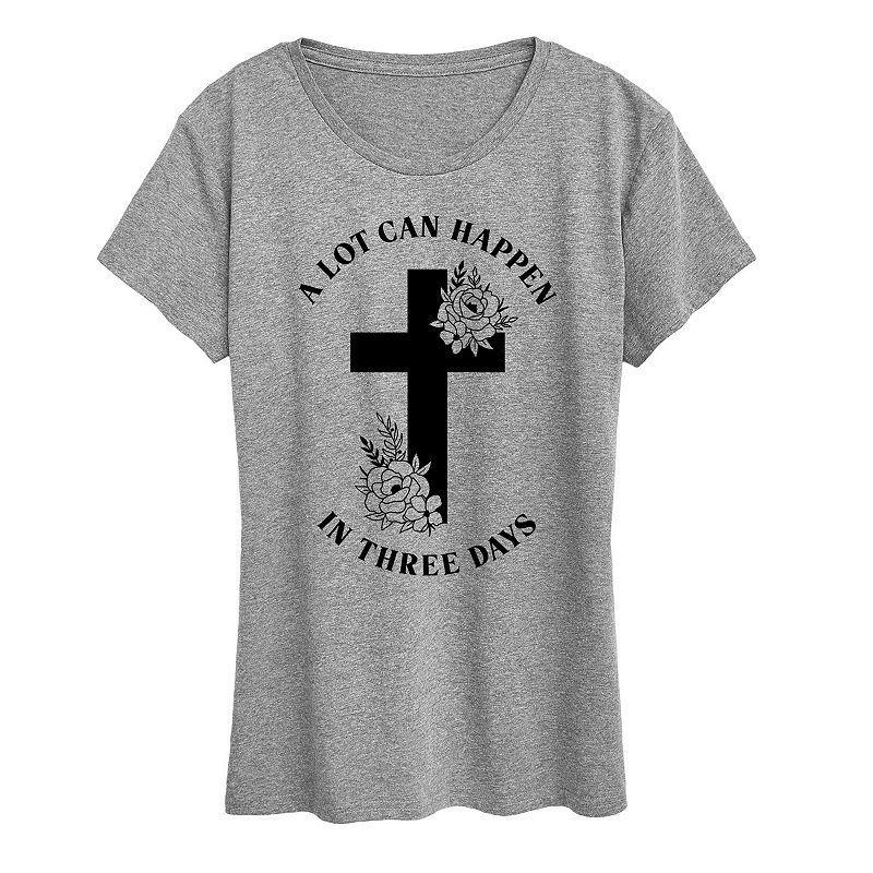 Instant Message Womens Womens Tee Shirts HEATHER - Heather Gray A Lot Can Happen In Three Days Graphic Tee - Women & Plus Product Image