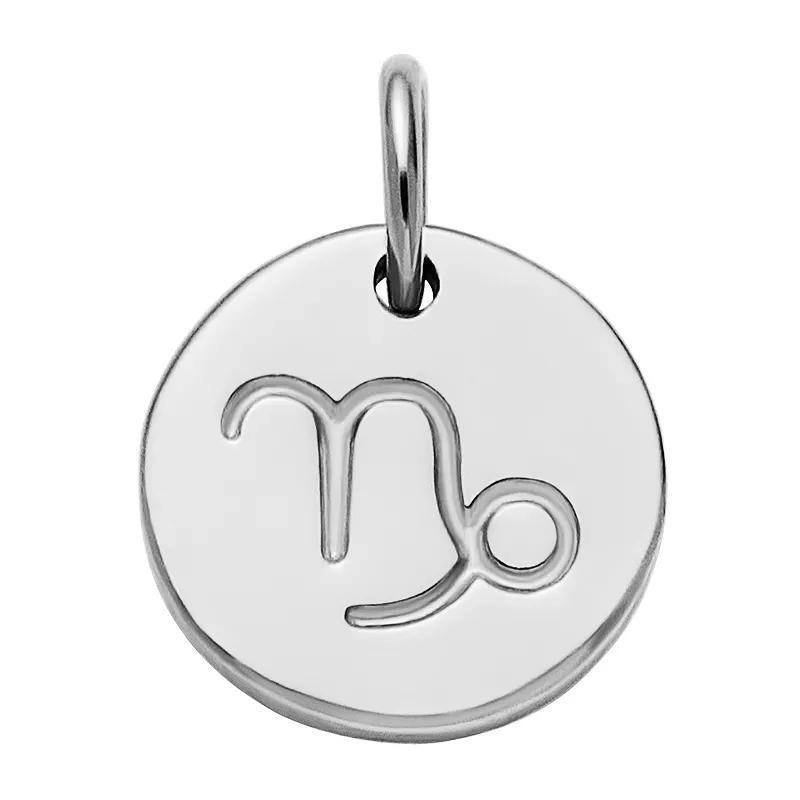 PRIMROSE Sterling Silver Etched Zodiac Disc Charm, Womens, Sterling Scorpio Product Image