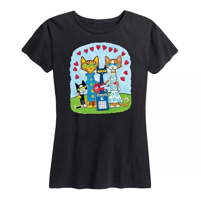 Womens Pete The Cat Family Graphic Tee Blue Product Image