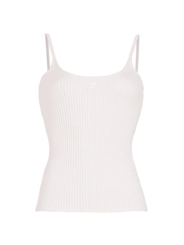 Womens Embroidered Rib-Knit Camisole Product Image