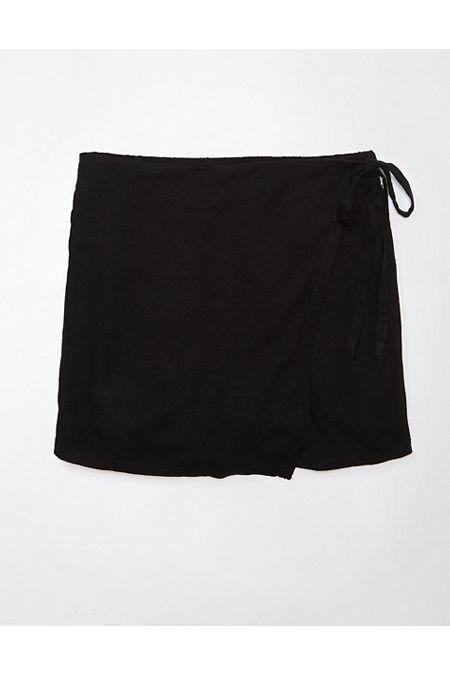 AE Linen-Blend Faux Wrap Skort Womens Product Image