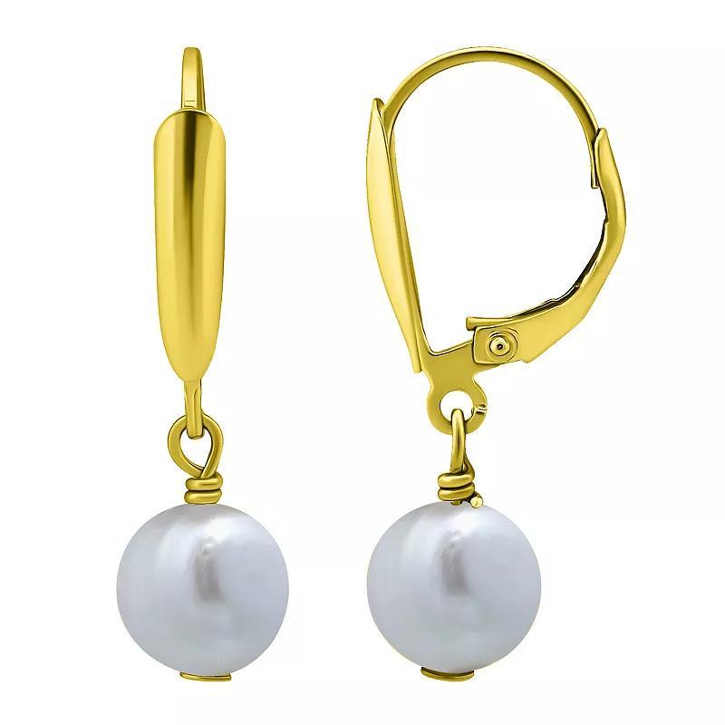 Aleure Precioso Sterling Silver Freshwater Cultured Pearl Drop Earrings, Womens, White Product Image