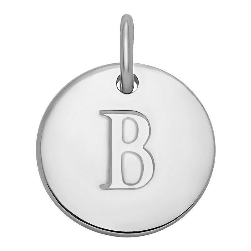 PRIMROSE Sterling Silver Letter Disc Charm, Womens Product Image