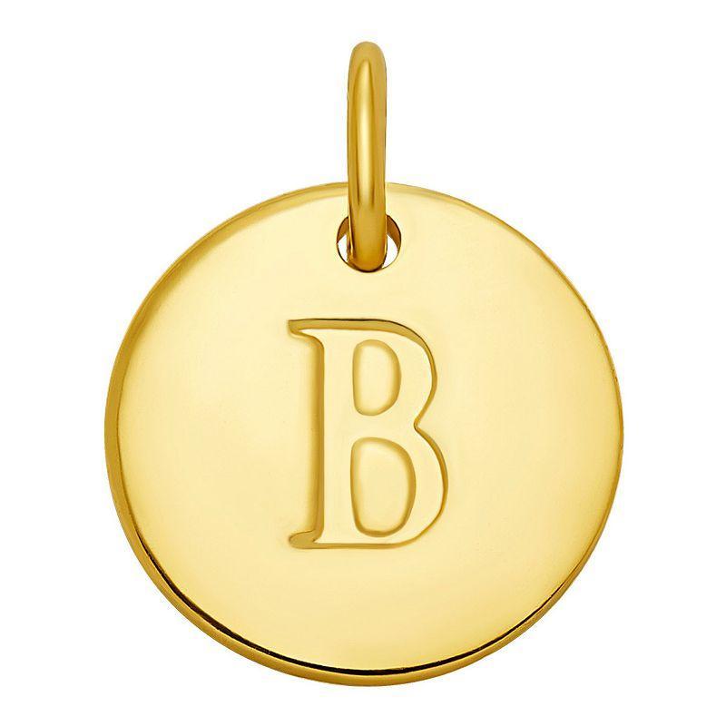 PRIMROSE 18k Gold Over Sterling Silver Letter Disc Charm, Womens, Gold Over Sterling D Product Image