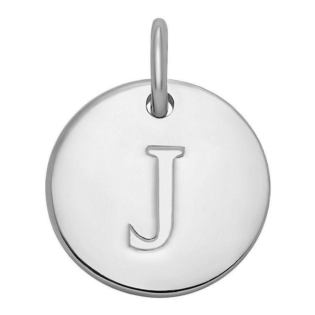 PRIMROSE Sterling Silver Letter Disc Charm, Womens Product Image