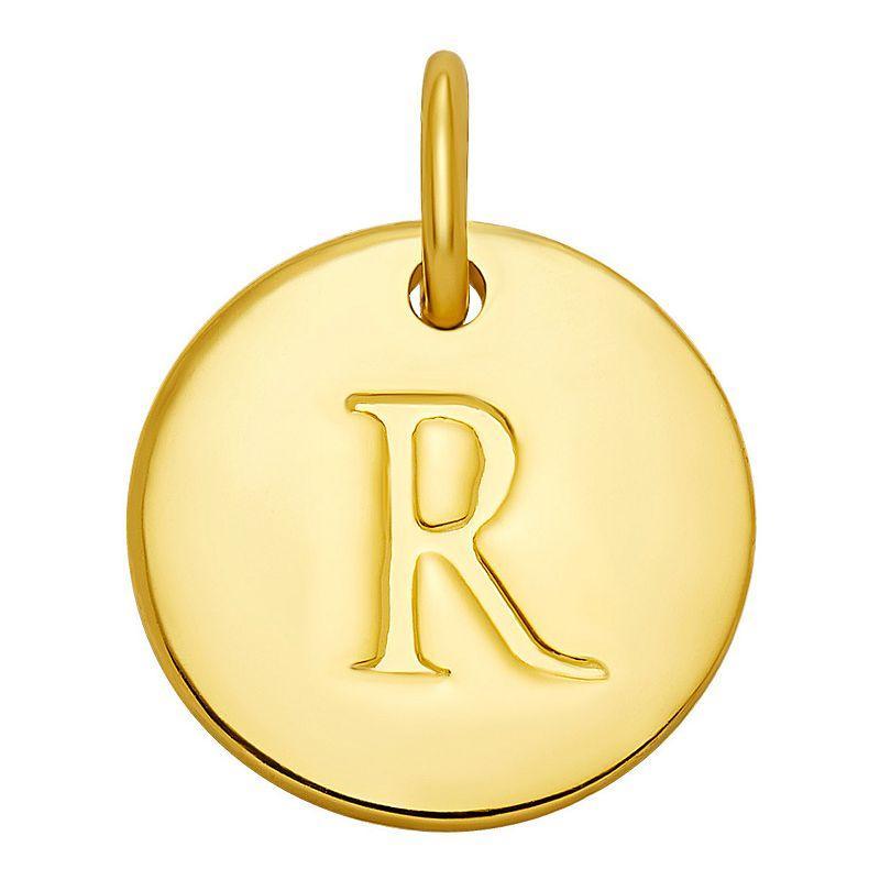 PRIMROSE 18k Gold Over Sterling Silver Letter Disc Charm, Womens, Gold Over Sterling D Product Image