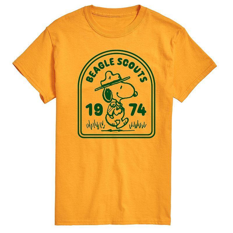 Mens Peanuts Beagle Scouts Badge Graphic Tee Beige Product Image