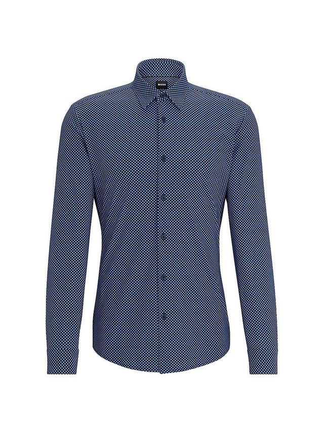 Mens Slim-Fit Shirt in Printed Performance-Stretch Fabric Product Image