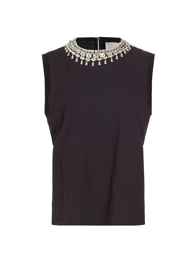 Womens Brielle Imitation Pearl-Necklace Sleeveless Top Product Image