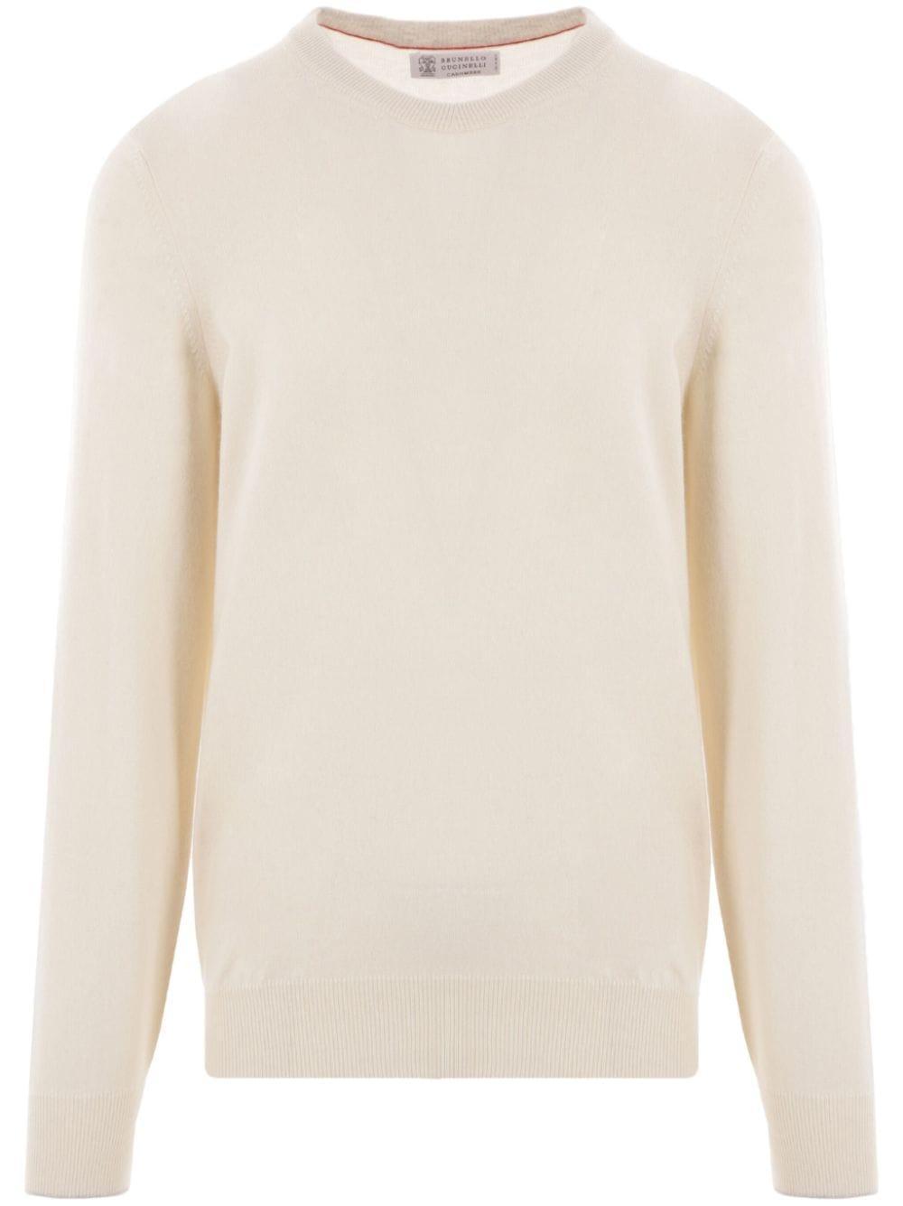 Crew-neck Cashmere Jumper In Neutrals Product Image