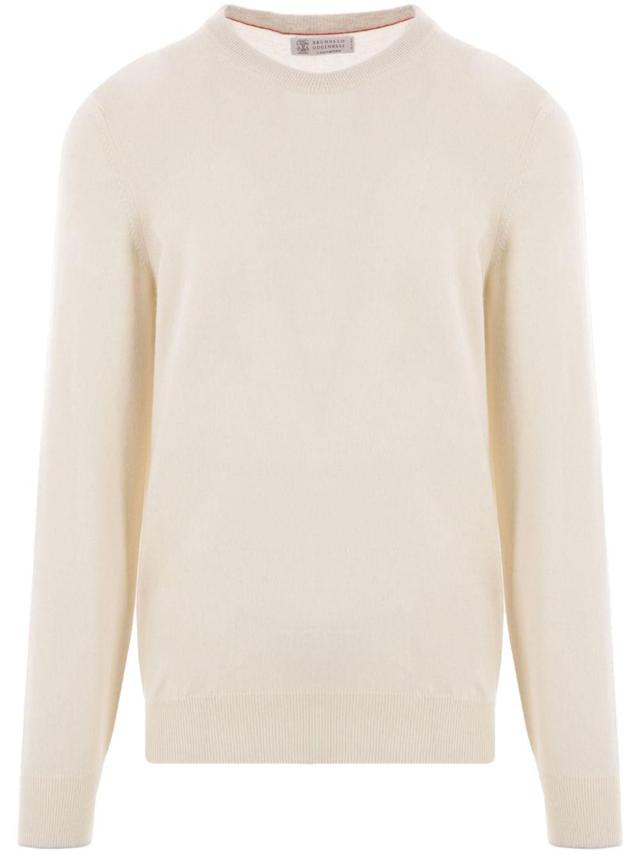 Crew-neck Cashmere Jumper In Neutrals Product Image